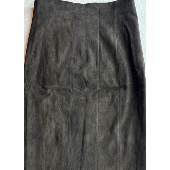 BLK DNM BLACK Leather Suede Skirt Pencil Straight Asymmetrical Zipper XXS - Picture 5 of 7